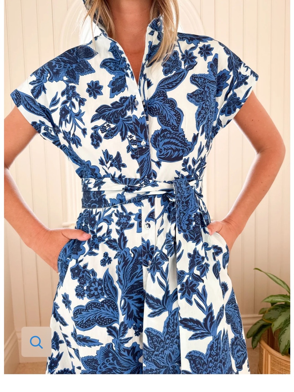 NEW FITZROY & WILLA Savannah Dress Blue Gordes medium - Picture 2 of 7